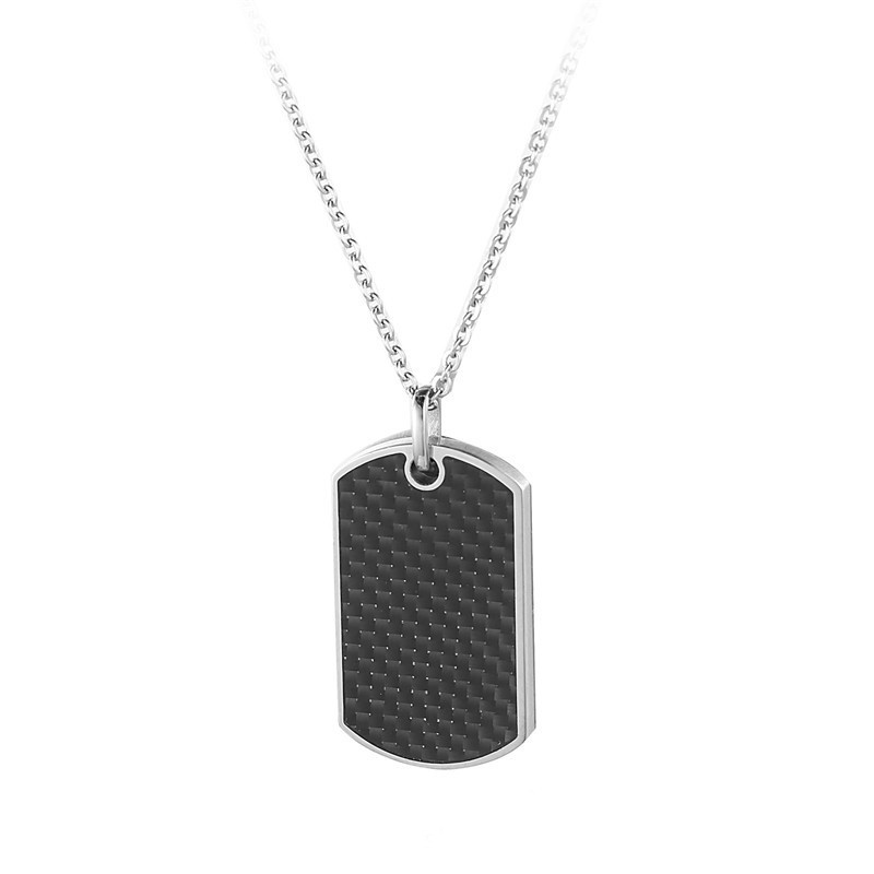 Stainless steel carbon fiber dog tag