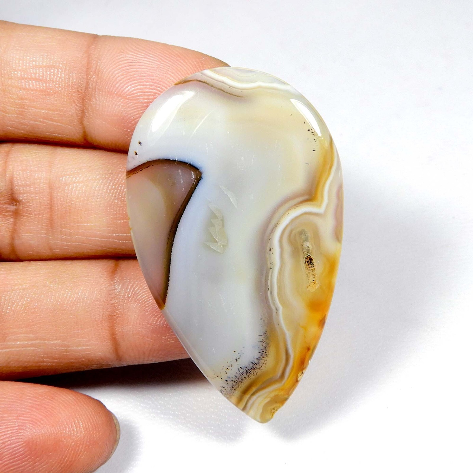 Montana Agate Cabochon Pear Shape Loose Natural Polished Gemstone 48 Cts #9932