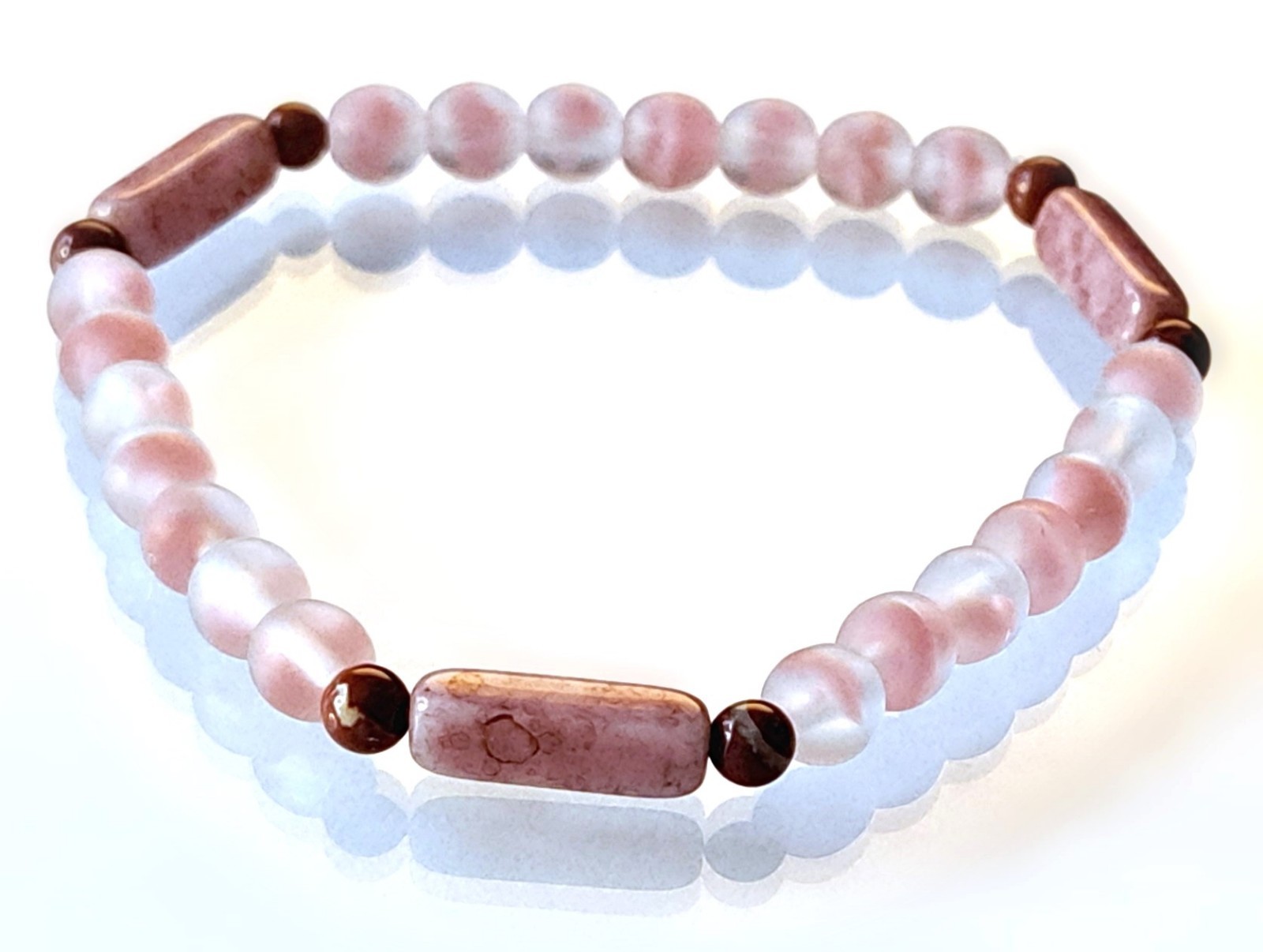 Early-2000s Stock Beads – Gemstone & Lampwork Beads Bracelet, 18.25 cm / 7.2 in
