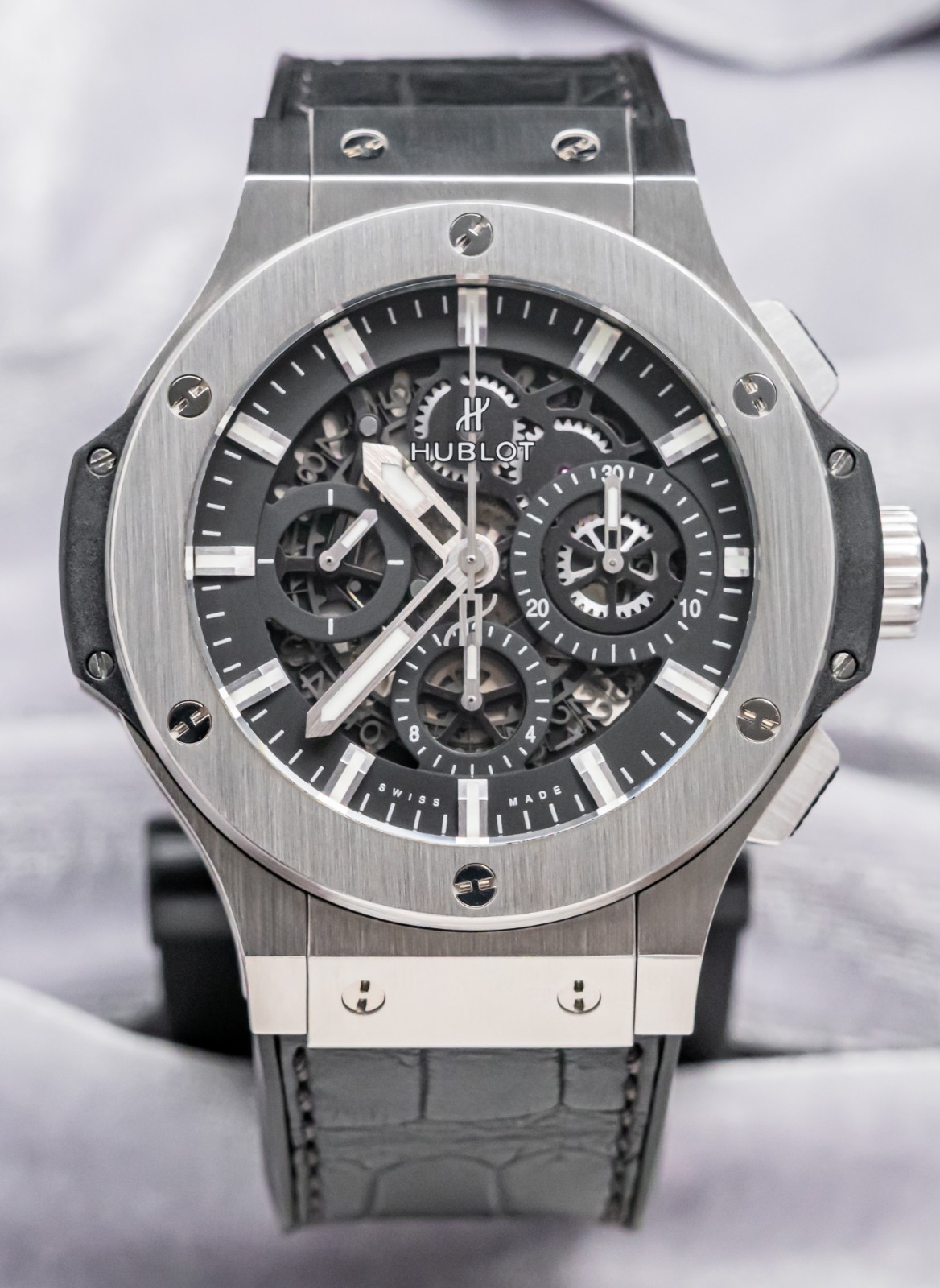 Hublot Aero Bang Big Bang 44 Steel $17K MSRP Papers SERVICED 311.SX.1170.GR