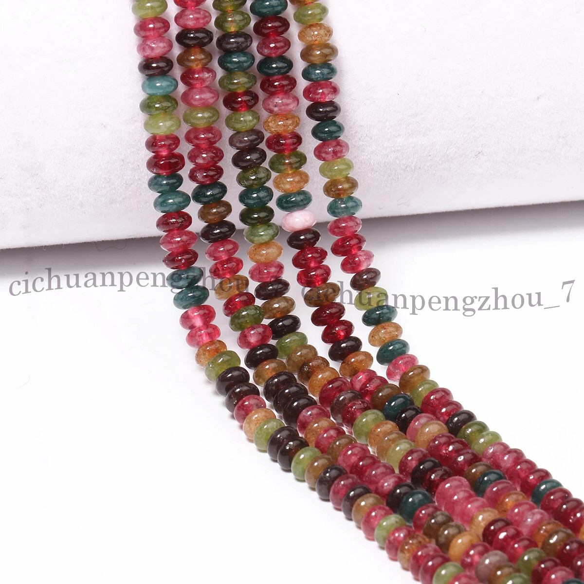 Natural Colorful Tourmaline 4x6mm 5x8mm Rondelle Gemstone Loose Beads 15”Strand