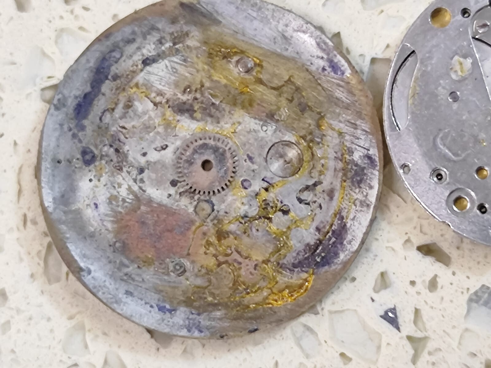 ETA / P 7001 Movement With Dial R.Weil watch Work & Stop Used