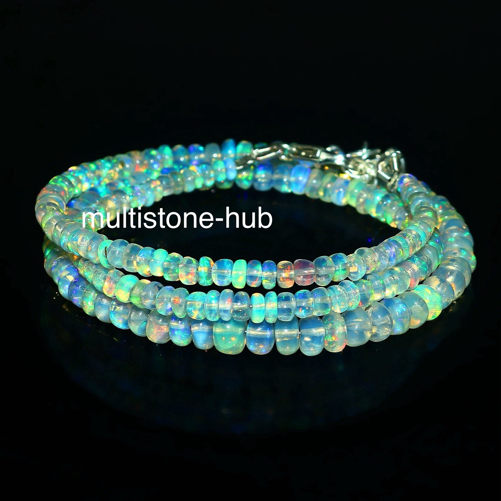 Natural Ethiopian Welo Fire Opal Rondelle Beads Gemstone Necklace 16 Inches