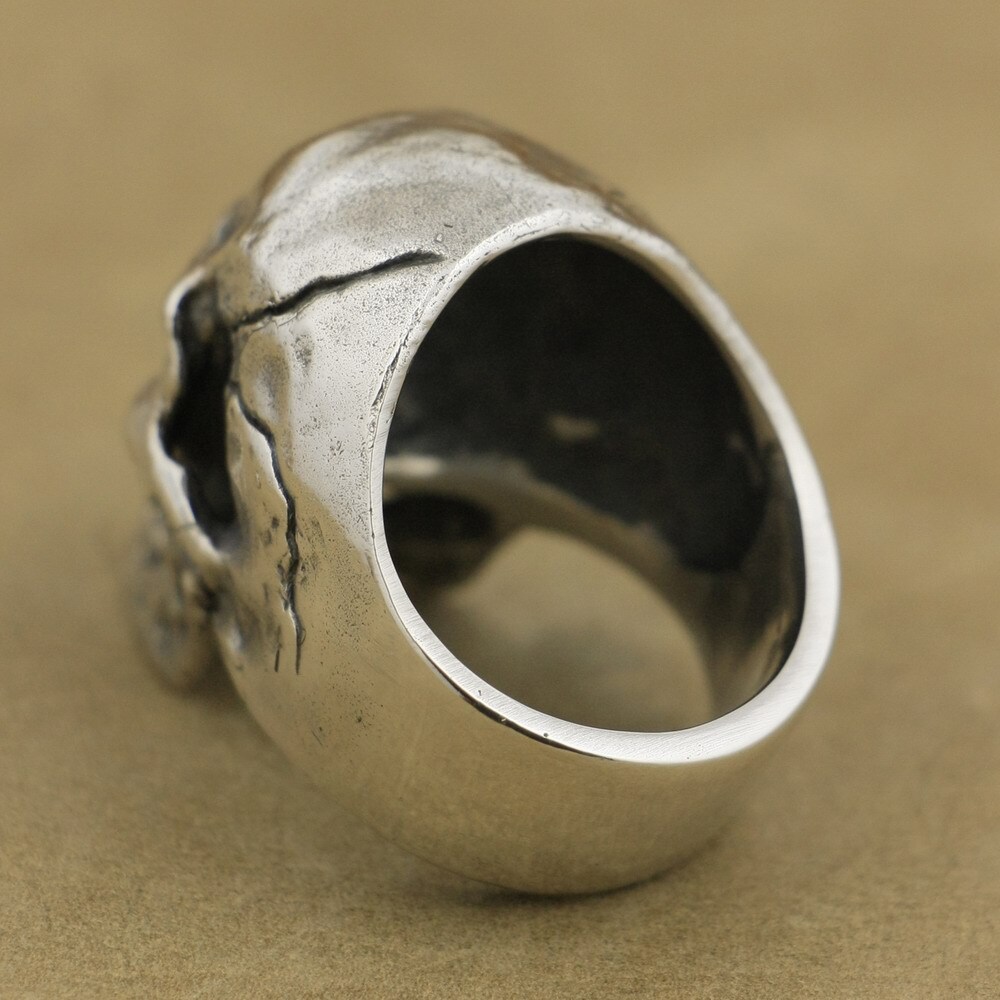 925 Sterling Silver Heavy Skull Ring Mens Biker Gothic Ring Punk Jewelry TA50D