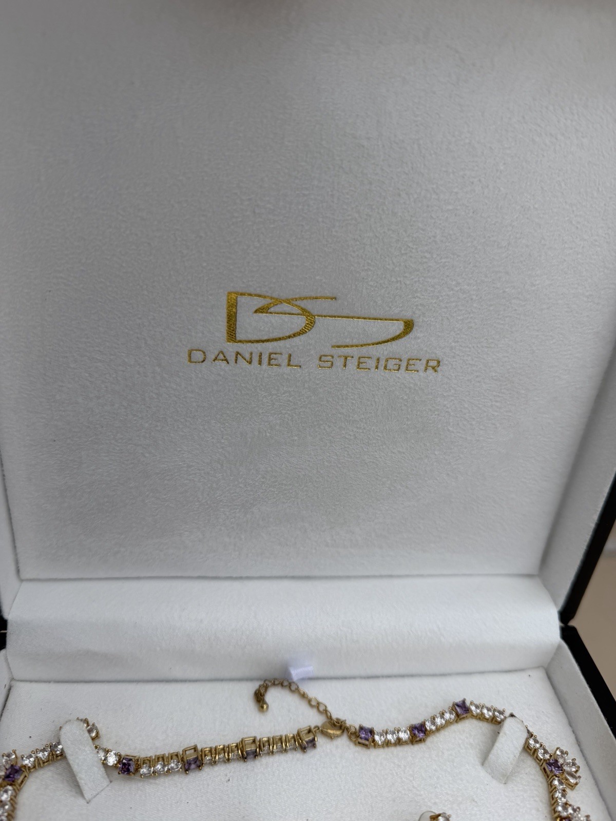 Daniel Steiger NEW Gold Plated Stormy Haze Collection Necklace &Earrings $578.