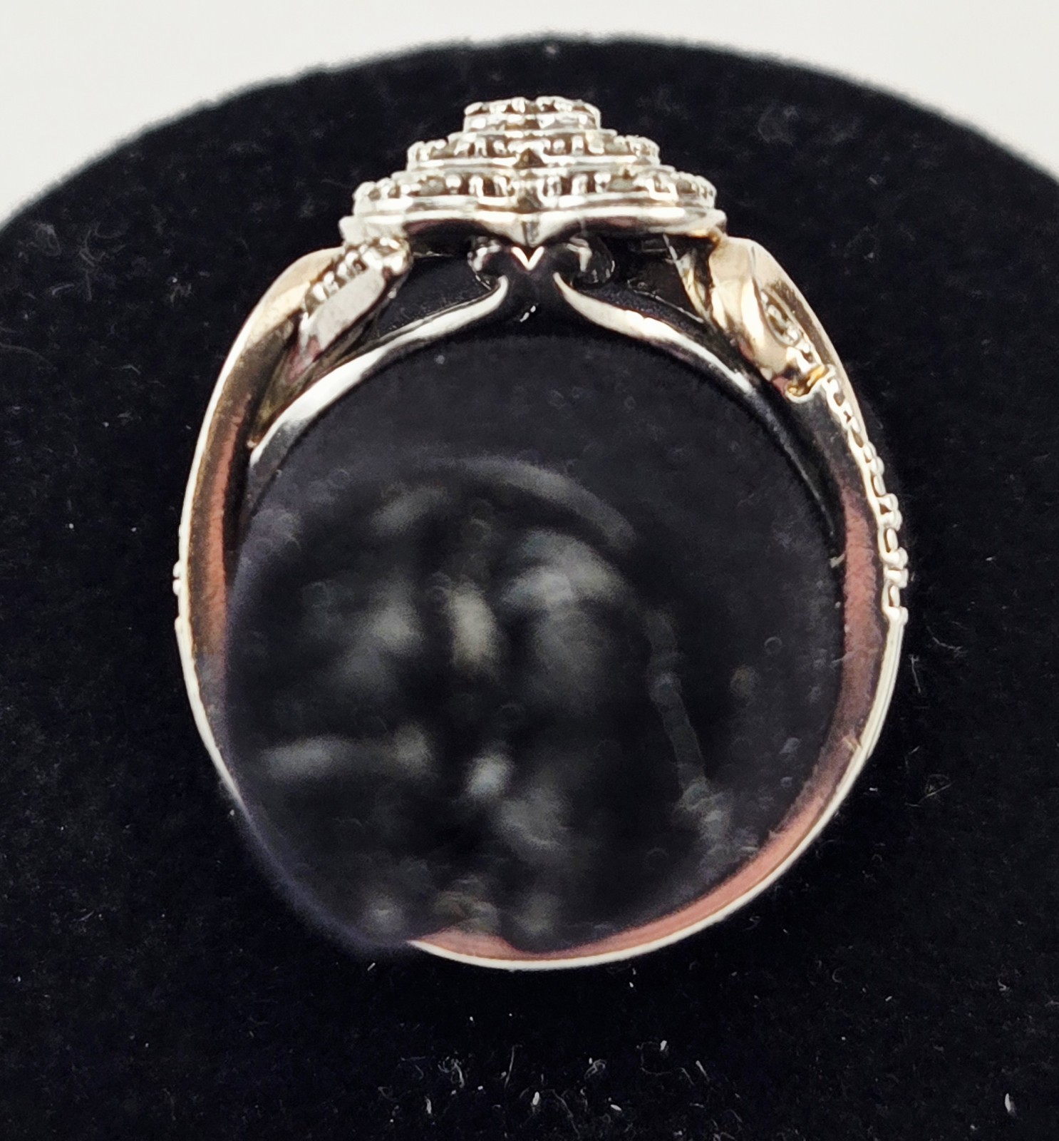 Vintage Sterling Silver & Natural Diamonds Heart Promise Ring Size 7 – 4.0g