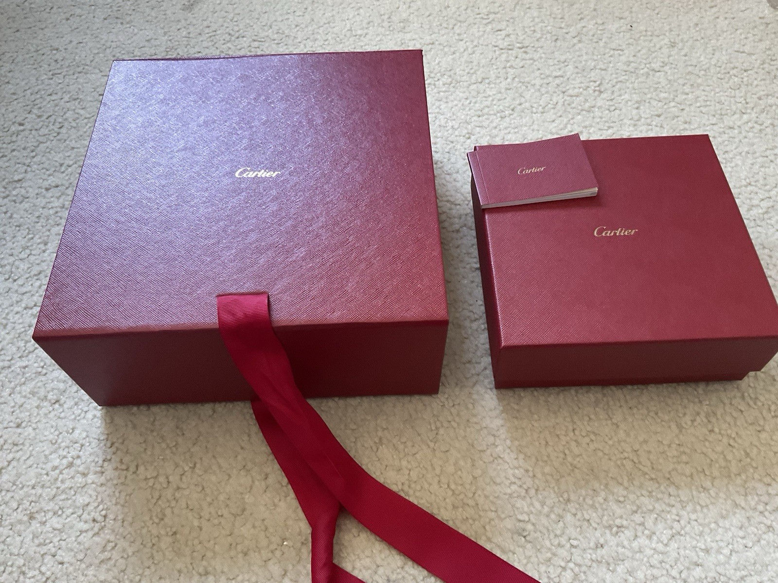 Cartier Red Boxes for Gifts 2 Authentic Boxes + Booklet *New*