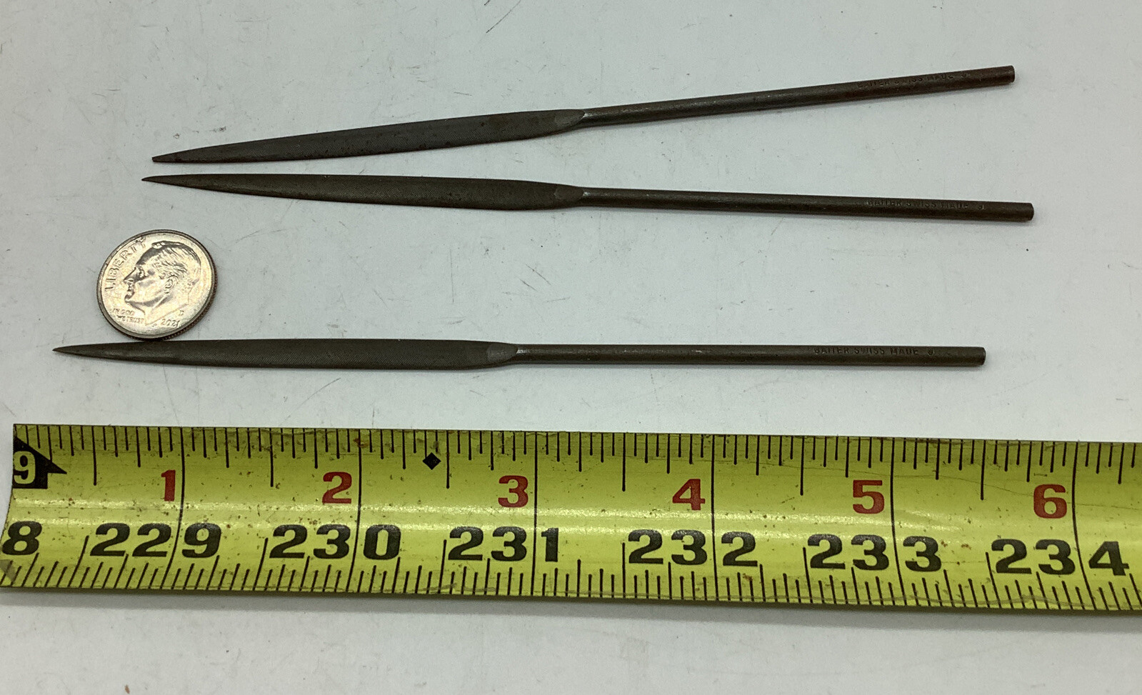 Baiter Swiss Files, Marking Type, #3 Cut, 5 1/2”,(3 Pc In Lot)2547- C-16