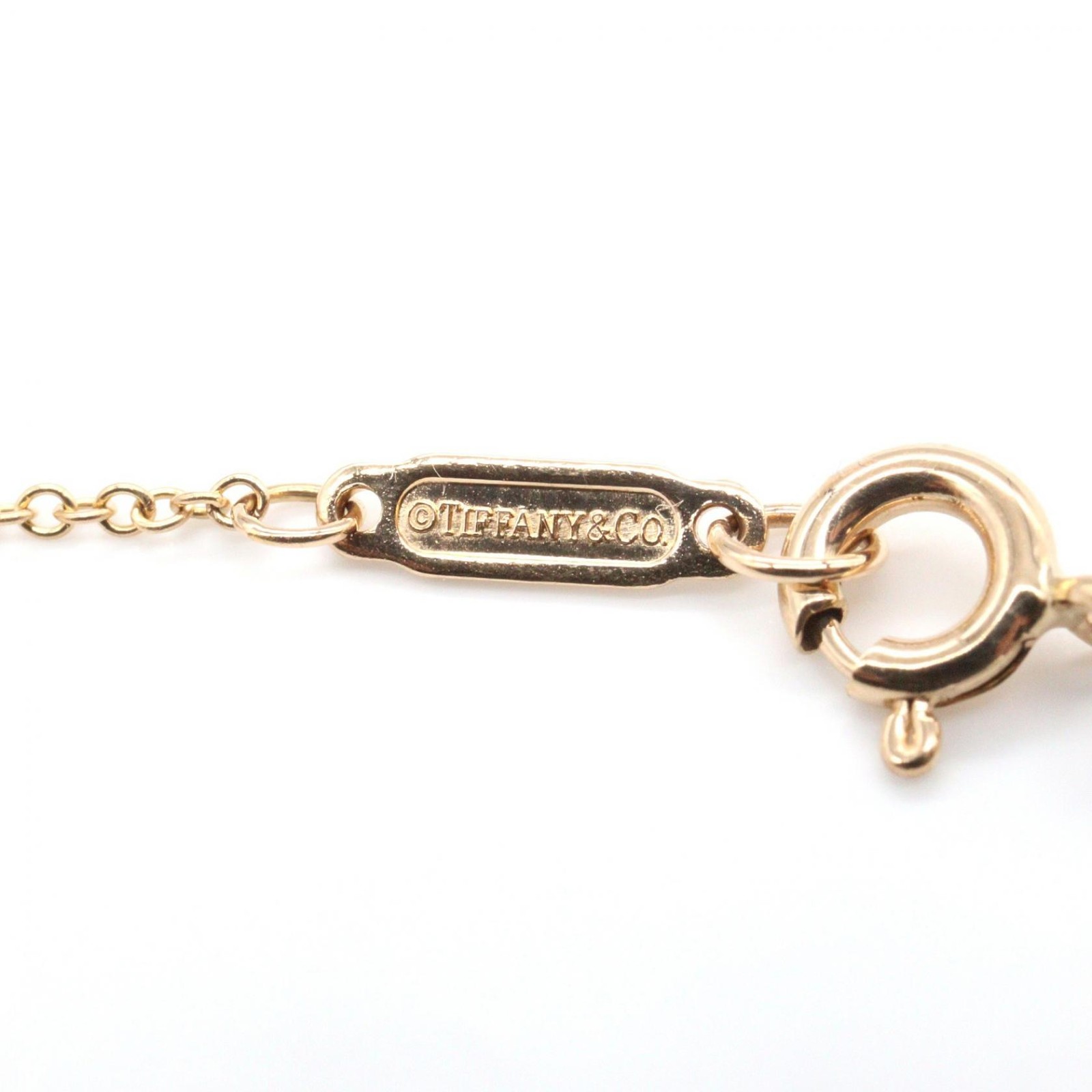 TIFFANY＆CO Oval Key Necklace Pendant 51cm 18KRG Pink Rose Gold Used Women