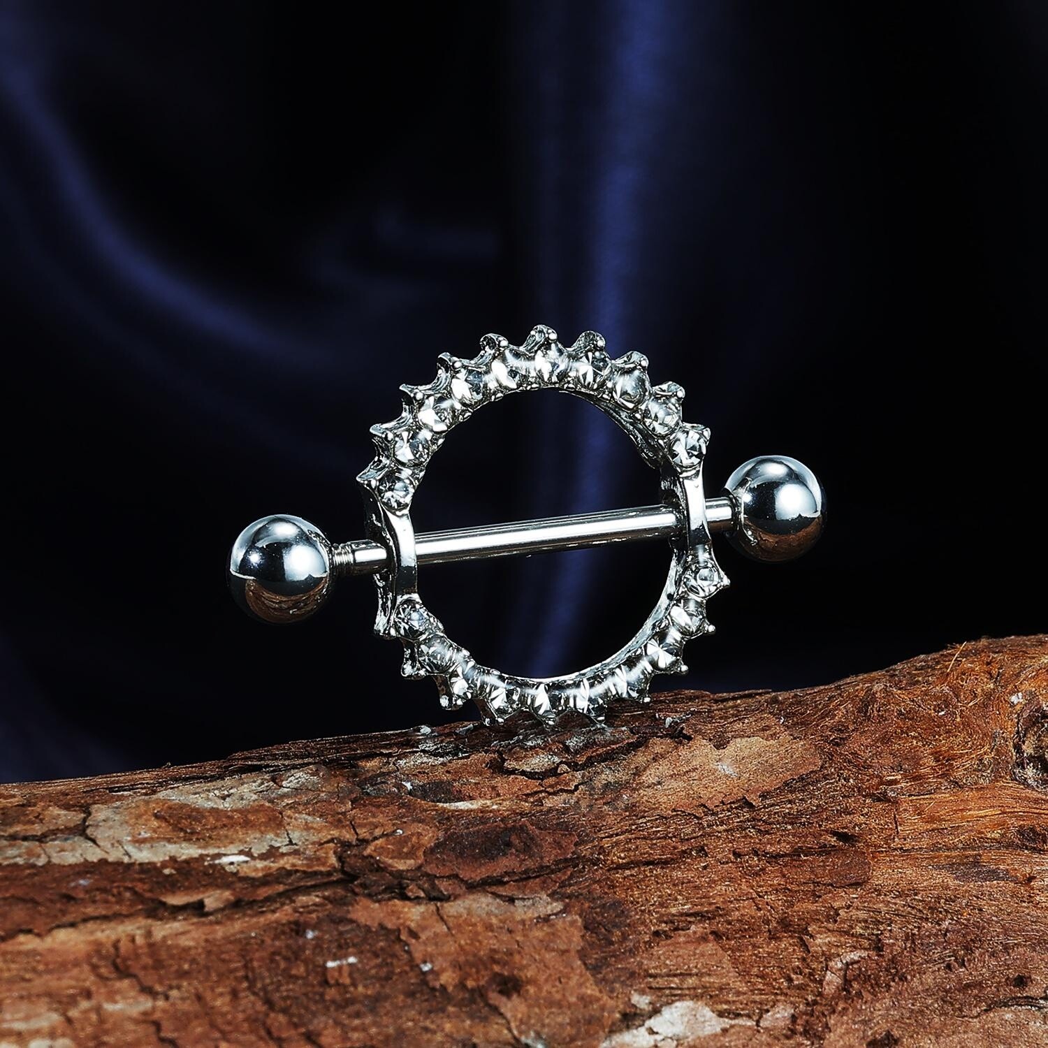 1 Pc 14G Stainless Steel Nipple Rings CZ Crystal Nipple Shield Piercing Jewelry