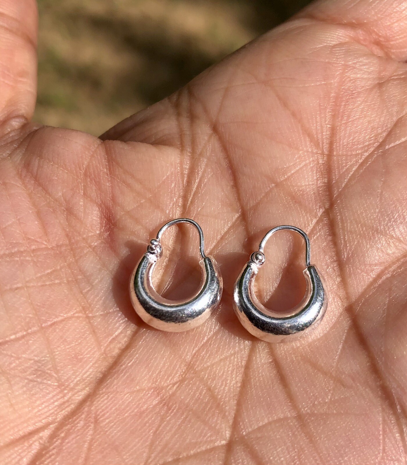 925 Sterling Silver Handmade Small Hoop Earrings, Huggies, Kundal, 14mm, 1.5 gm