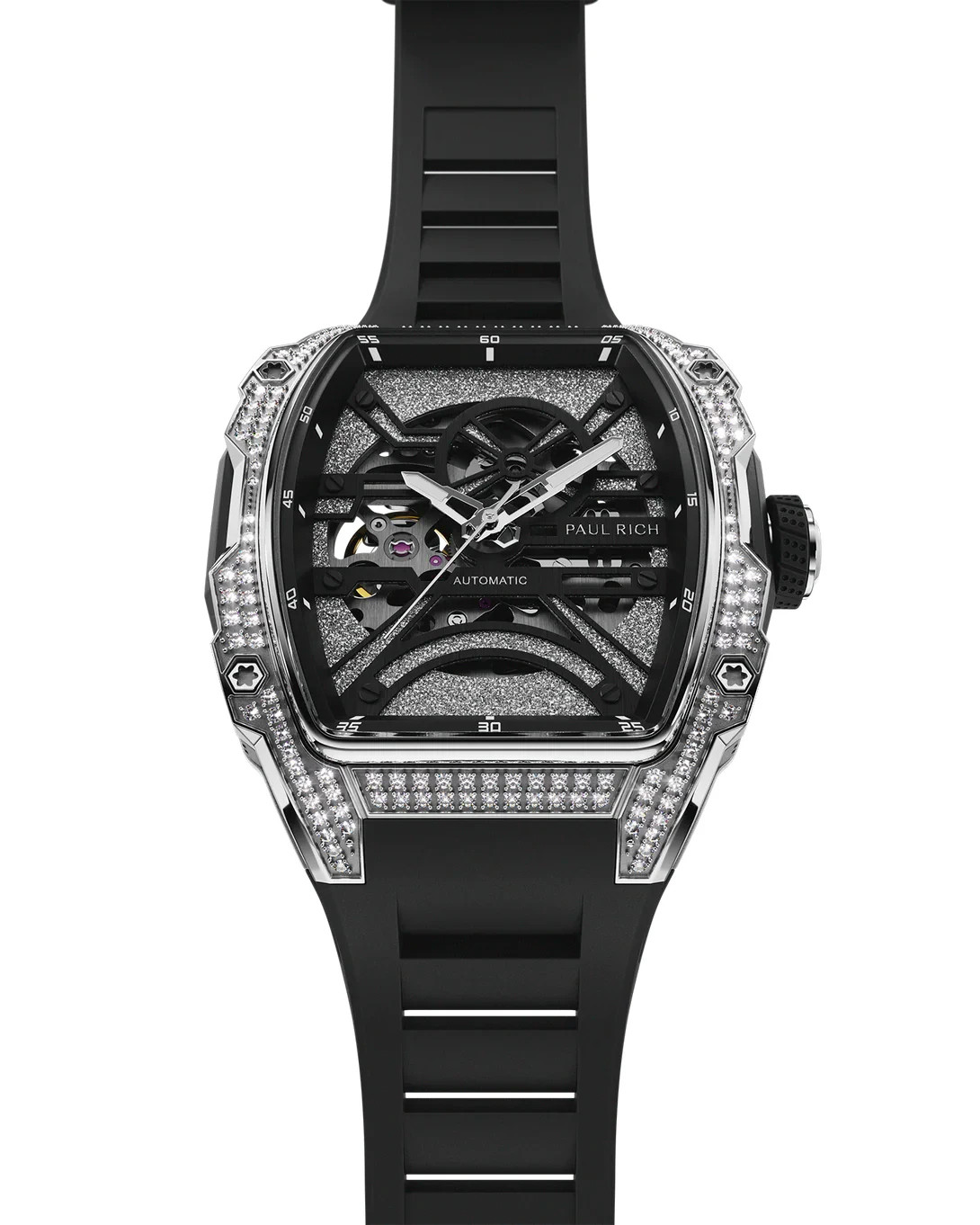 Paul Rich Diamond Astro Skeleton Abyss Silver Watch New Sealed Box
