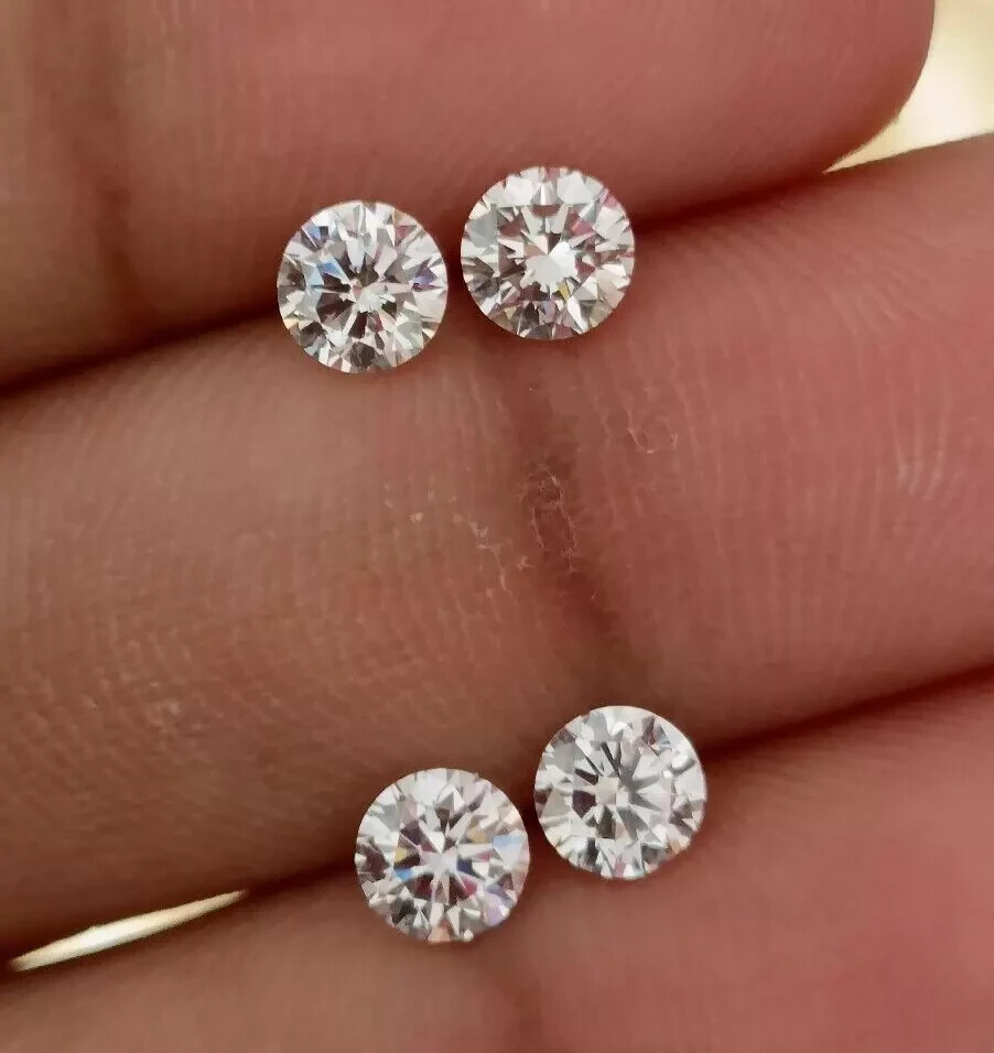 1 CT Natural White Diamond 4 mm 4 Pcs Round Cut VVS1 D Grade GDGL Certified