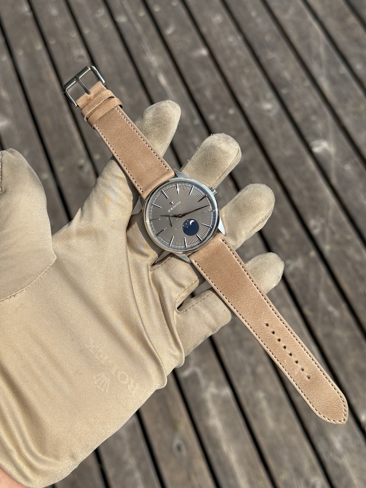 Zenith Elite Moonphase Automatic 40.5mm Stainless Steel Grey Dial 03.3100.692