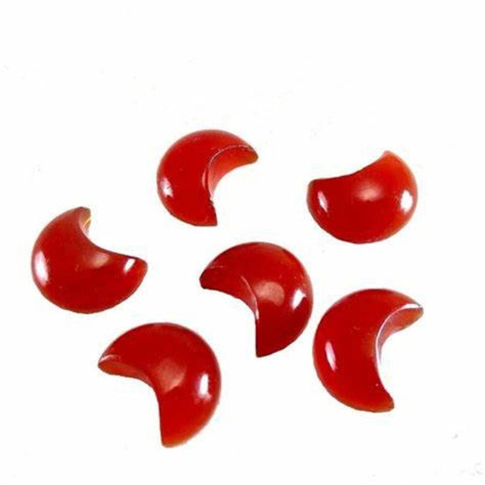Natural Red Onyx Moonshape Cabochon 10mm to 25mm Loose Gemstone