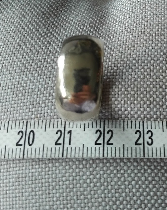 Vintage 90s Y2K silver ring 10mm wide band 925 convex outer sz 5.5-7.5 used SEE