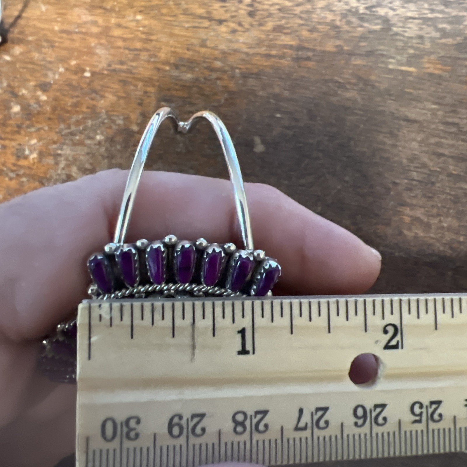Native American Navajo Bracelet Sugilite Purple Turquoise Cluster Cuff Zuni #C