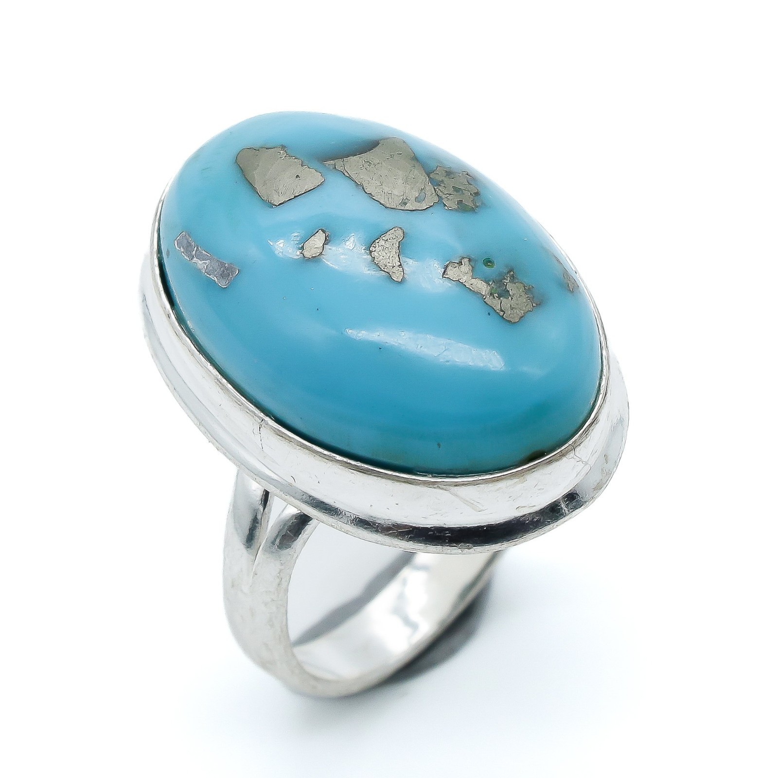 Irani Turquoise Gemstone 925 Sterling Silver Handmade Jewelry Ring Size 8.5