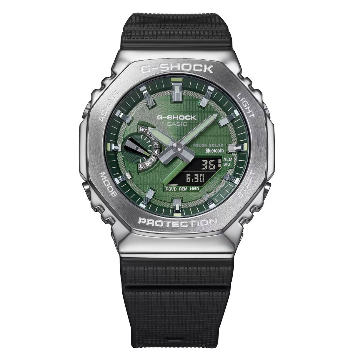 CASIO G SHOCK Tough Solar Mobile Link Black Silver Green GBM 2100A 1A3 Men’s Wat