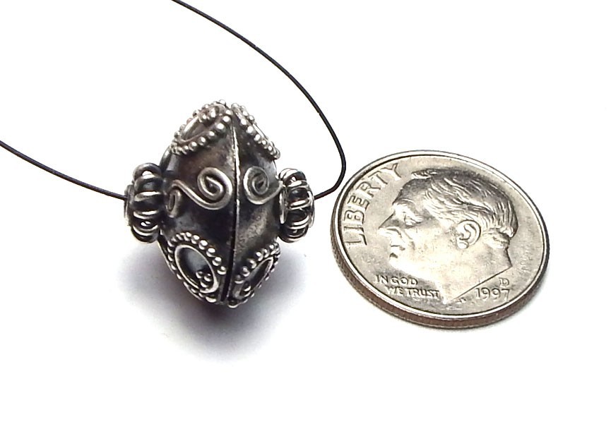 Bali STERLING SILVER Focal Bead Handmade BIG Indonesia – CHOOSE STYLE