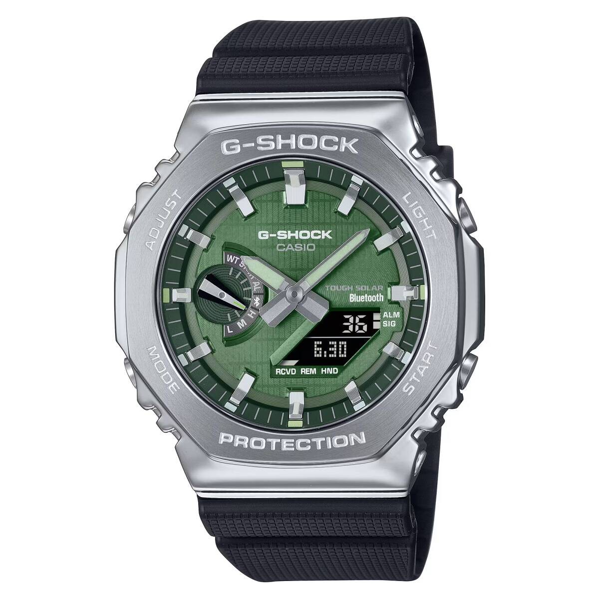 CASIO G SHOCK Tough Solar Mobile Link Black Silver Green GBM 2100A 1A3 Men’s Wat