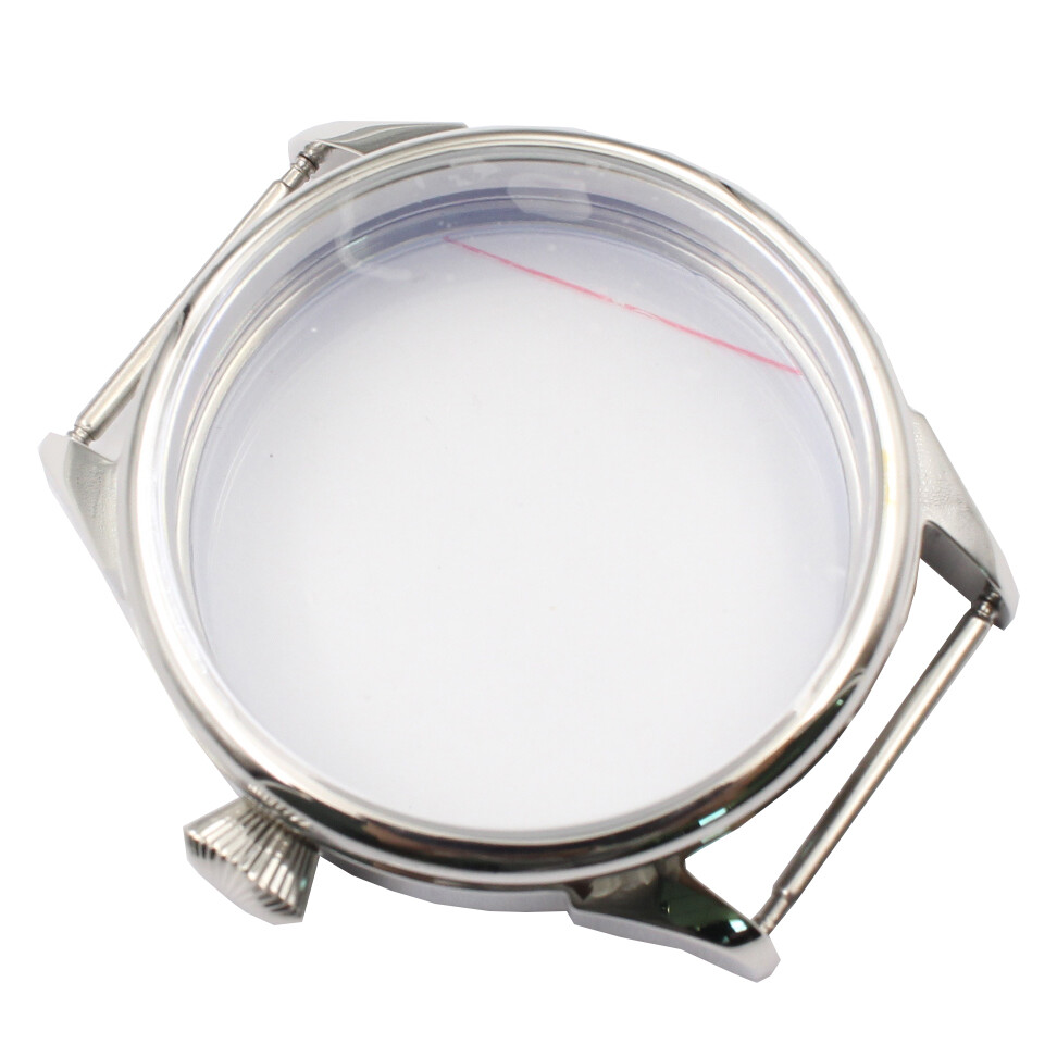 42mm Brushed PVD Steel watch Case Fit ETA 6497/6498,Seagull ST36 movement