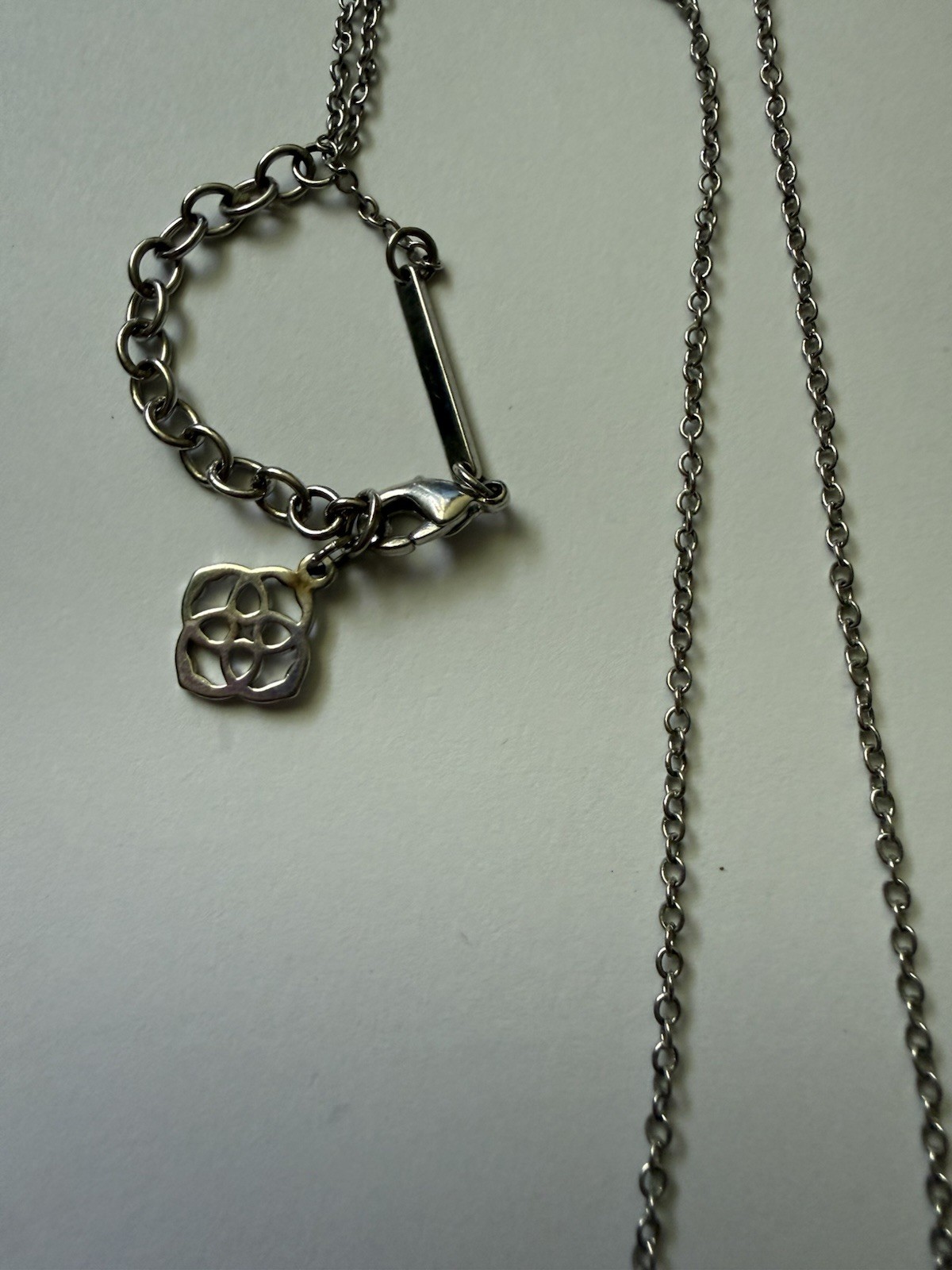 Kendra Scott Necklace Silver with Red Pendant Used No Box No Card No Bag