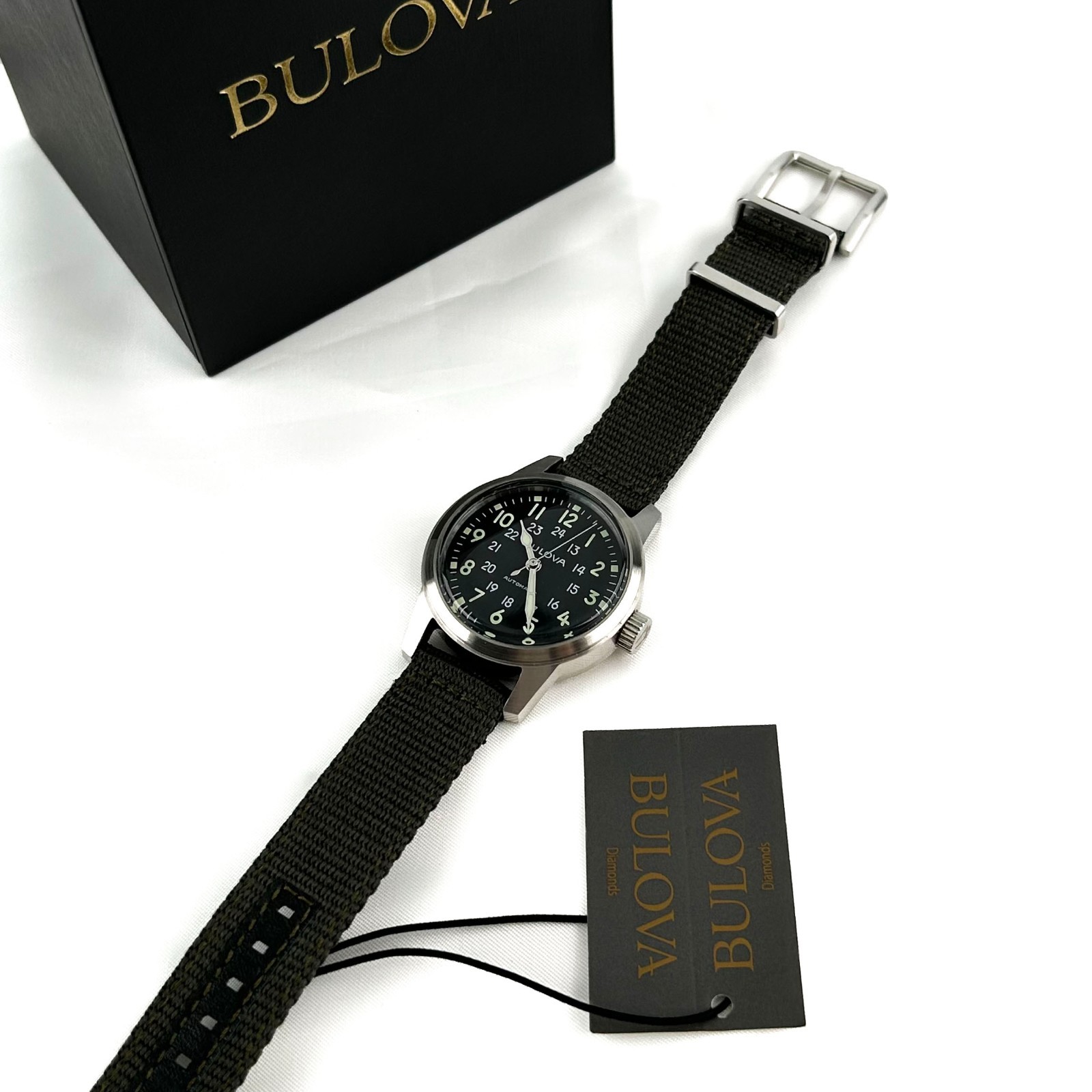 Bulova Military VWI Special Edition HACK 38mm Automatic Men’s 96A259 Watch-W/box