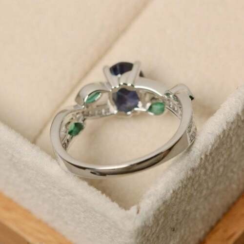 Blue Alexandrite 2.80Ct Oval Cut Lab-Created Engagement Ring 925 Sterling Silver