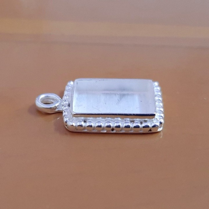 925 Sterling Silver 10x14mm Rectangle Bezel Pendant Blank DIY Jewelry Making