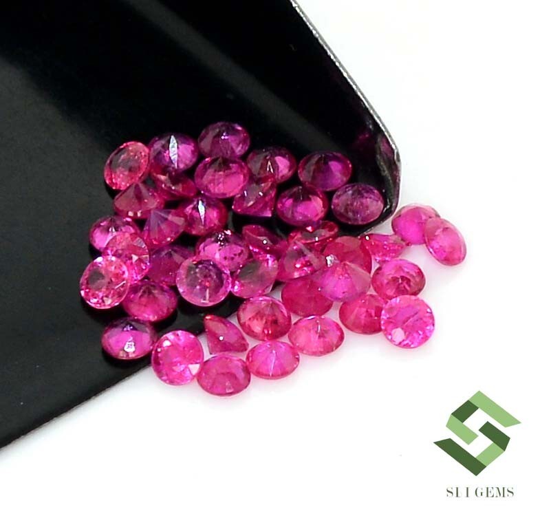 2.50 mm Natural Ruby Round Diamond Cut Lot 40 Pcs 3.06 CTS Loose Gemstones