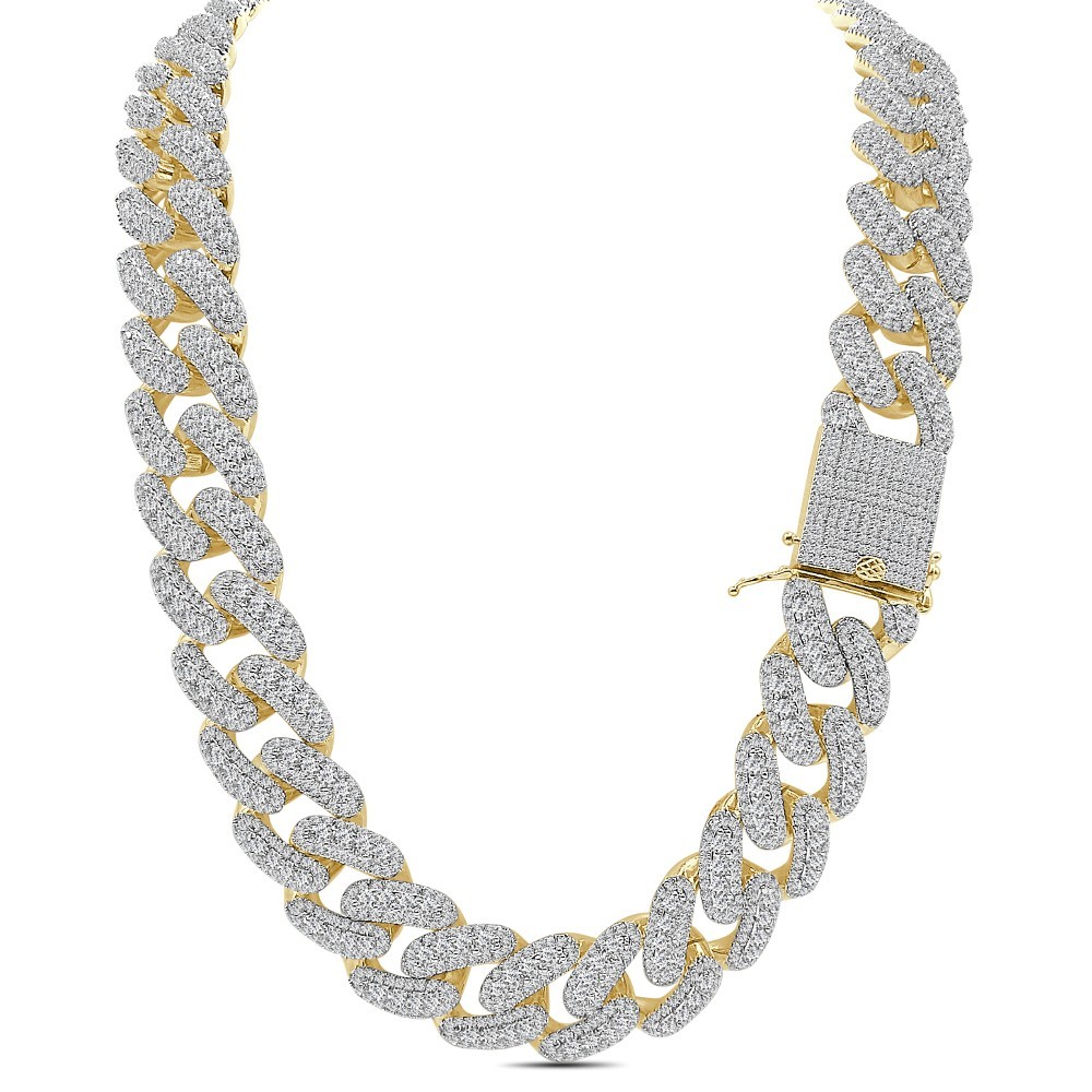 Prong 410+ Grams Bold 20mm VVS1/D 42.75 CTW. 14K Gold Miami Cuban Chain Neckless