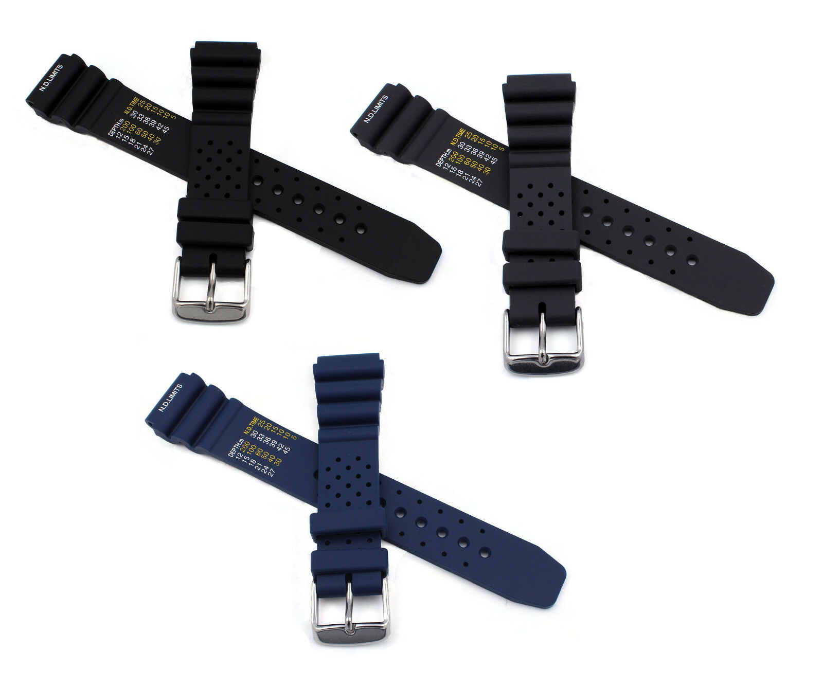 PROFESSIONAL RUBBER SILICON DIVER WATCH STRAP FOR CITIZEN SEIKO 18 20 22 24 MM
