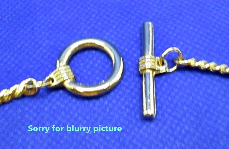 Gold Tone Necklace Bezel Multicolor Rhinestones 1″ Bar Links 26″ Chain