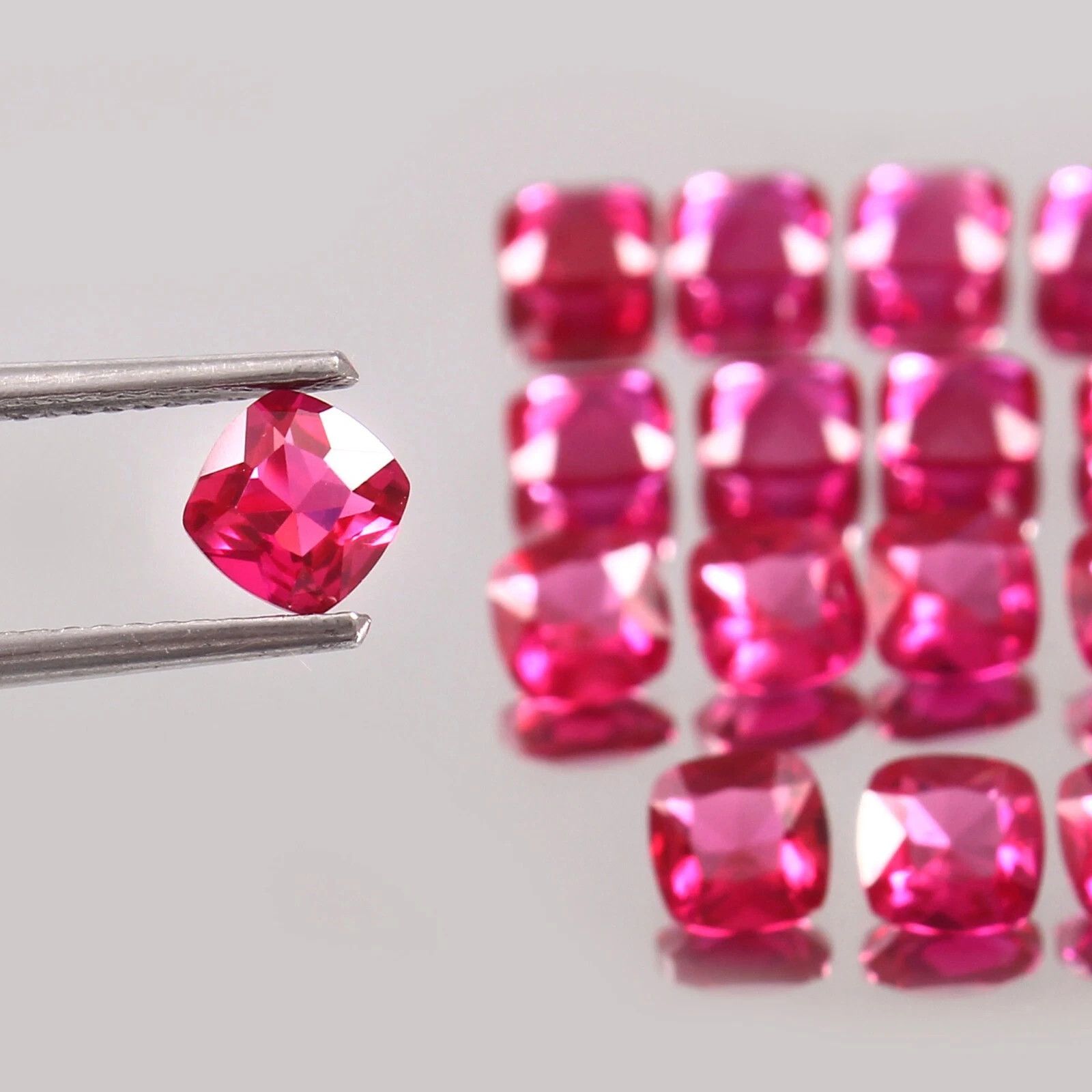 AAA 5×5 MM Nice Quality Natural Burma Ruby Loose Cushion Gemstone Cut Lot 5 Pcs