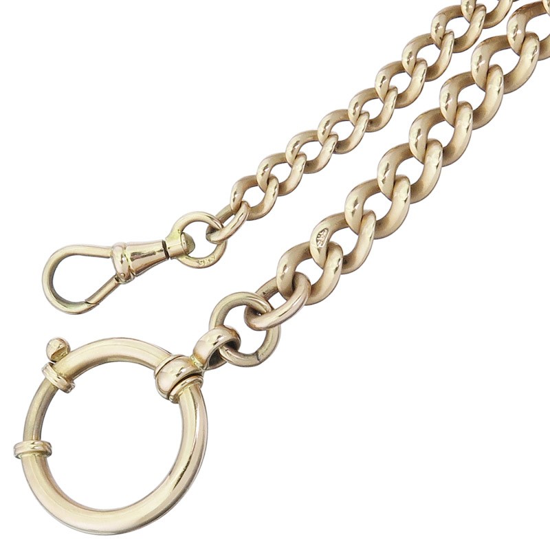 Chains Two Pocket Watch Chains Heart Pendant Clasp Gold Antique Certificate