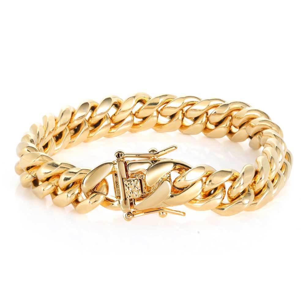 6-14mm Heavy Hip Hop Miami Cuban Link Bracelet Necklace Solid Stainless Steel