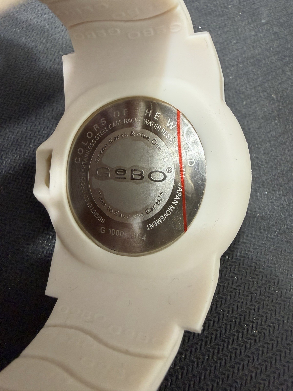 GEBO Time To Save The Earth Watch – 2 Straps Yellow & White – Old Stock