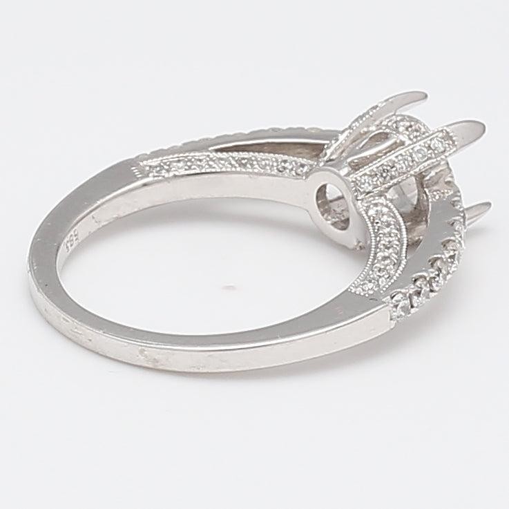 0.50 Carat Round Brilliant G VS1 Diamond 14k WG Semi Mount Ring