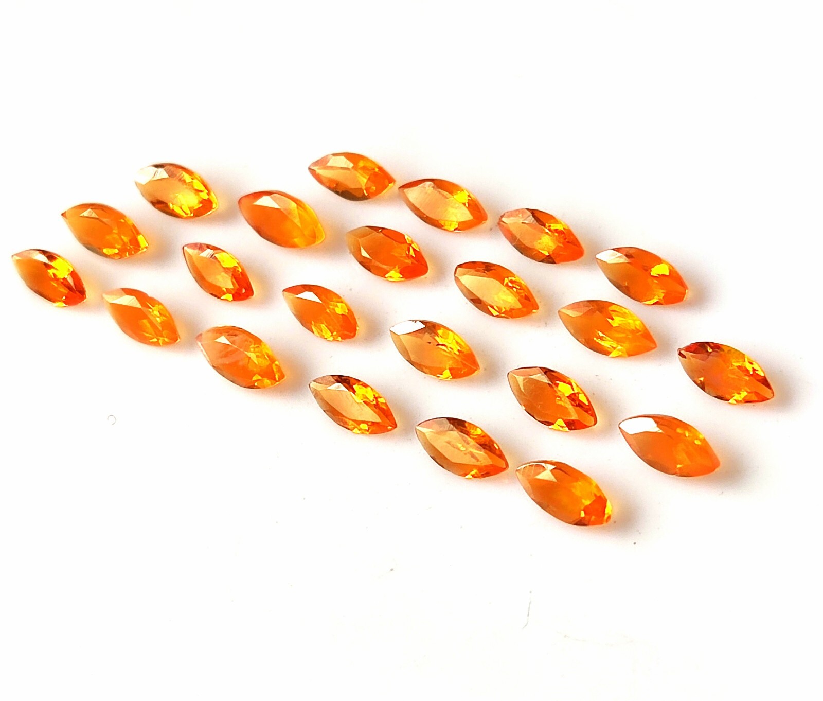 2.5X5 MM MARQUISE CUT AAA+ NATURAL MEXICAN FIRE OPAL FACETED GEMSTONE 22 PIECES