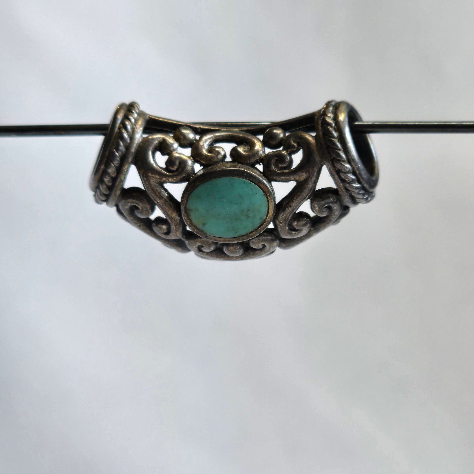 Sterling Silver Slider Charm 8.05g Fine Jewelry Turquoise look *READ*