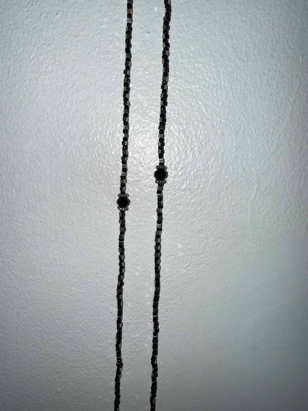 Beaded Wrap Necklace Black And Silver