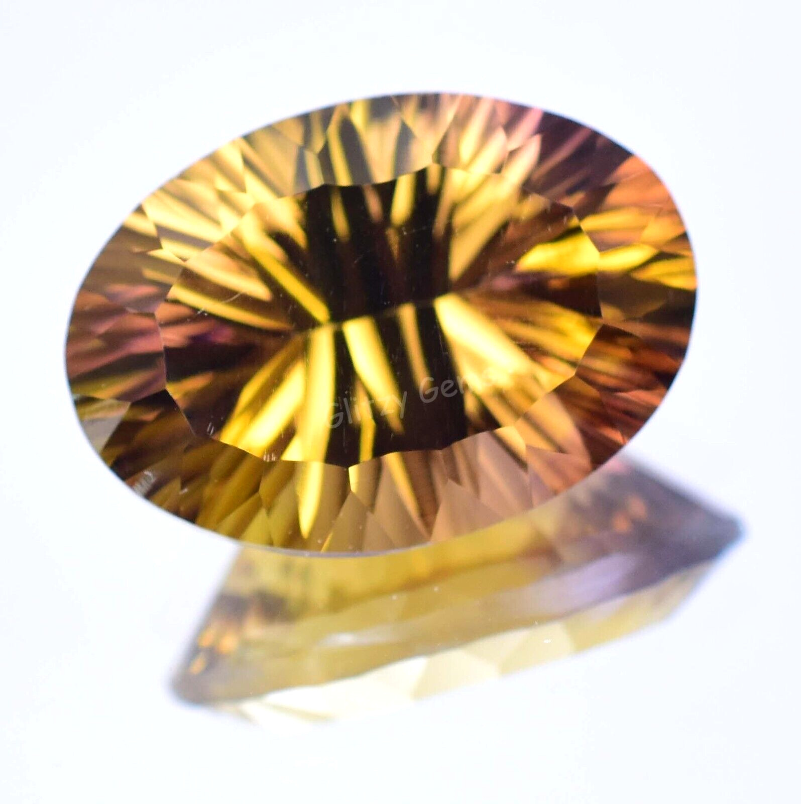 Natural Flawless Bi-Color Ametrine 20.60 Ct Oval Certified Gemstone From Bolivia
