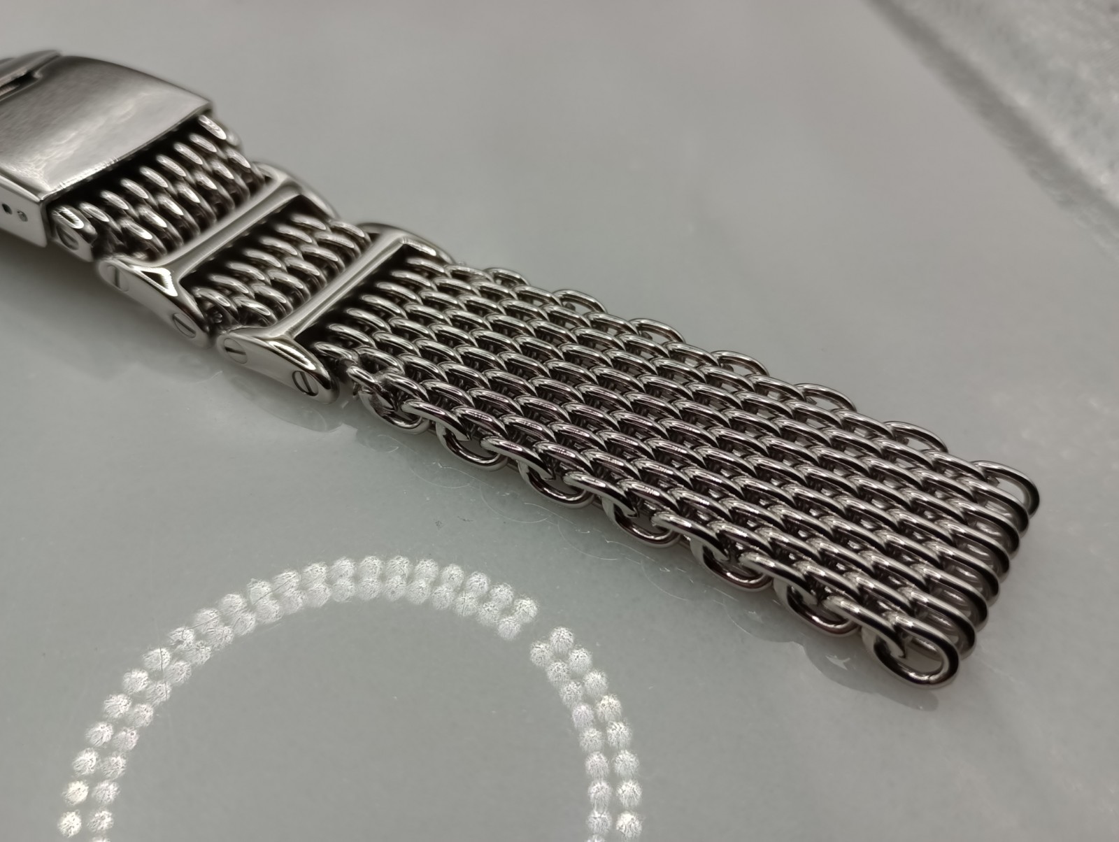 New Geckota 20mm Polished H Link Stainless Steel Watch Strap Bracelet 6B62