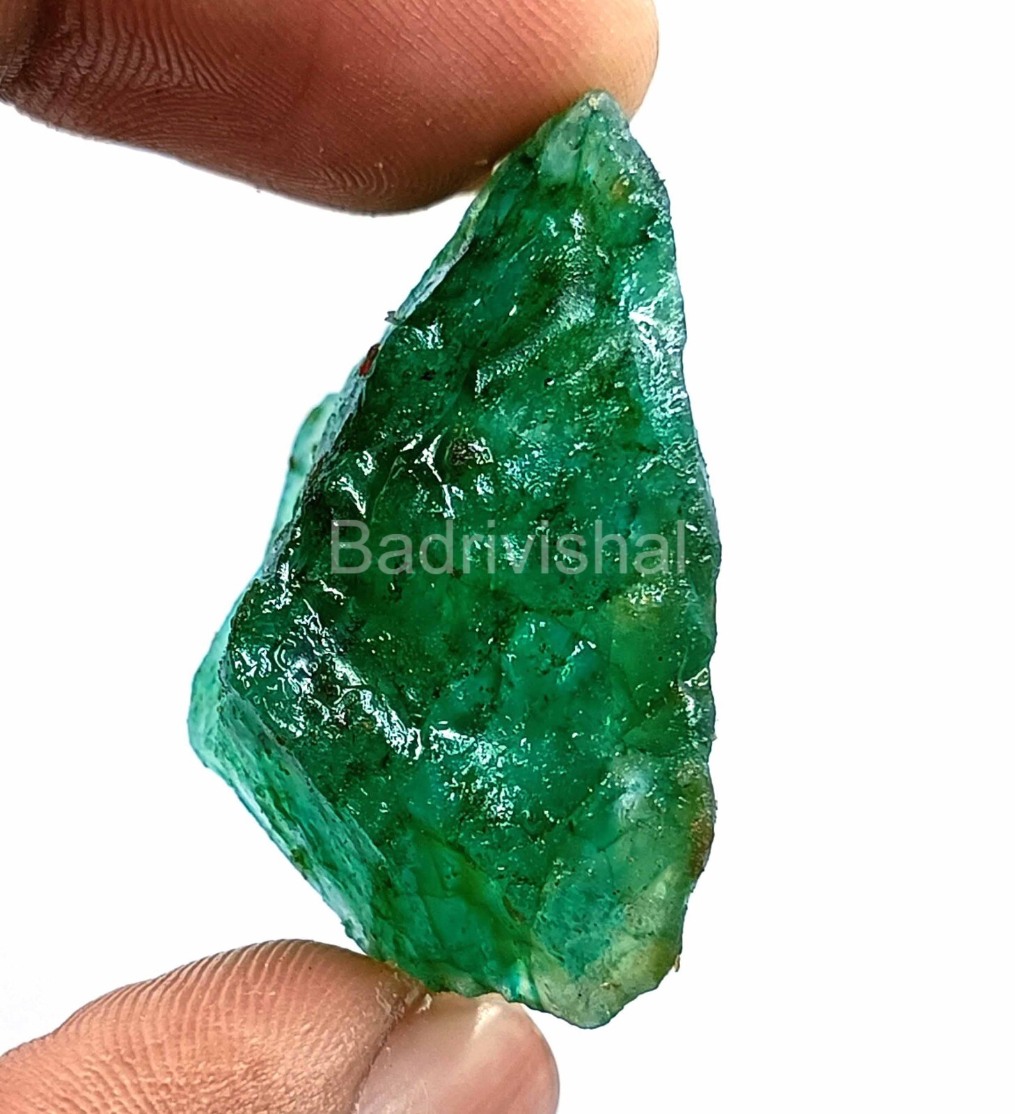 82 Ct Natural Colombia Rough Green Emerald Certified (Color Dyed) Gemstone EKT
