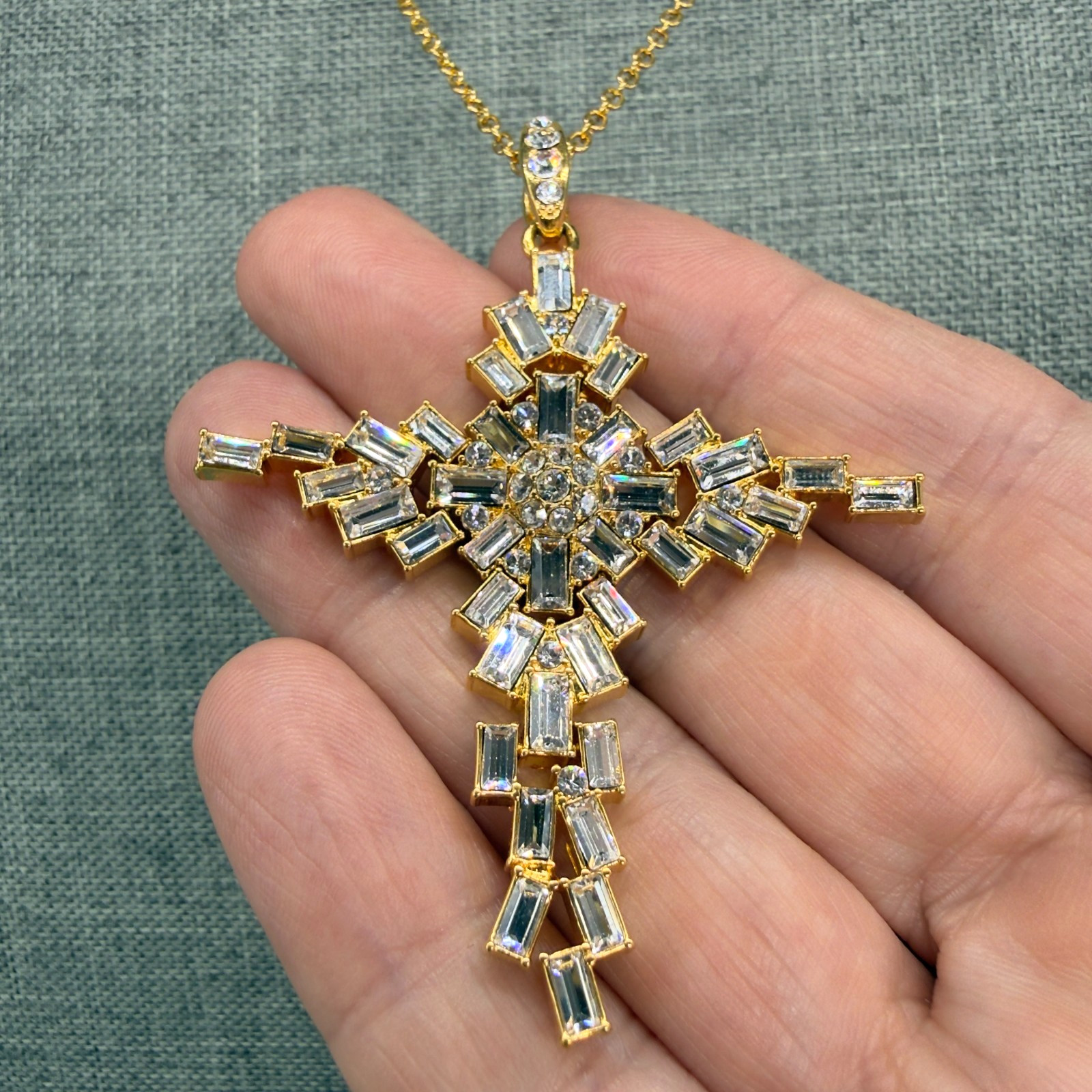 PJM Necklace Phoenix Jewelry Manufacturing Crystal Stations Articulated Cross