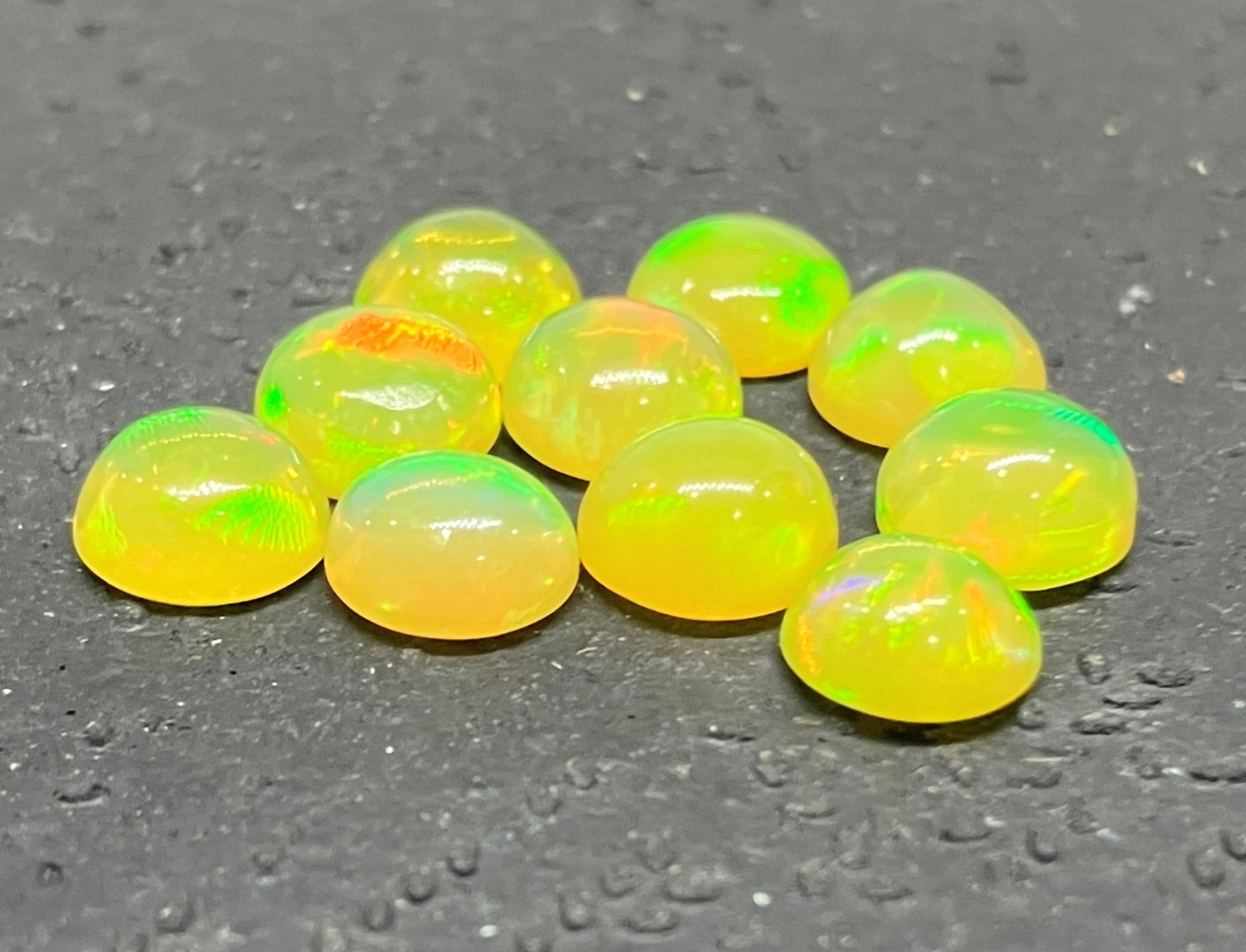 Opal Round Flat Back AAA Natural Ethiopian Yellow Loose Gemstone For All Jewelry