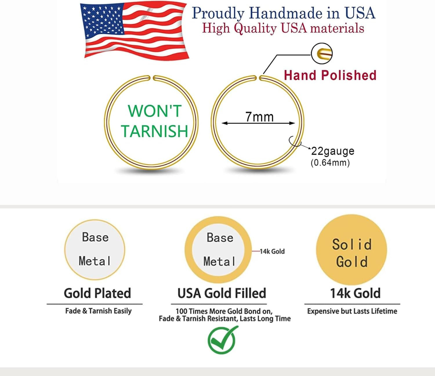 Small Gold or Sterling Silver Huggie Hoop Earrings for Women Cartilage Nose Heli
