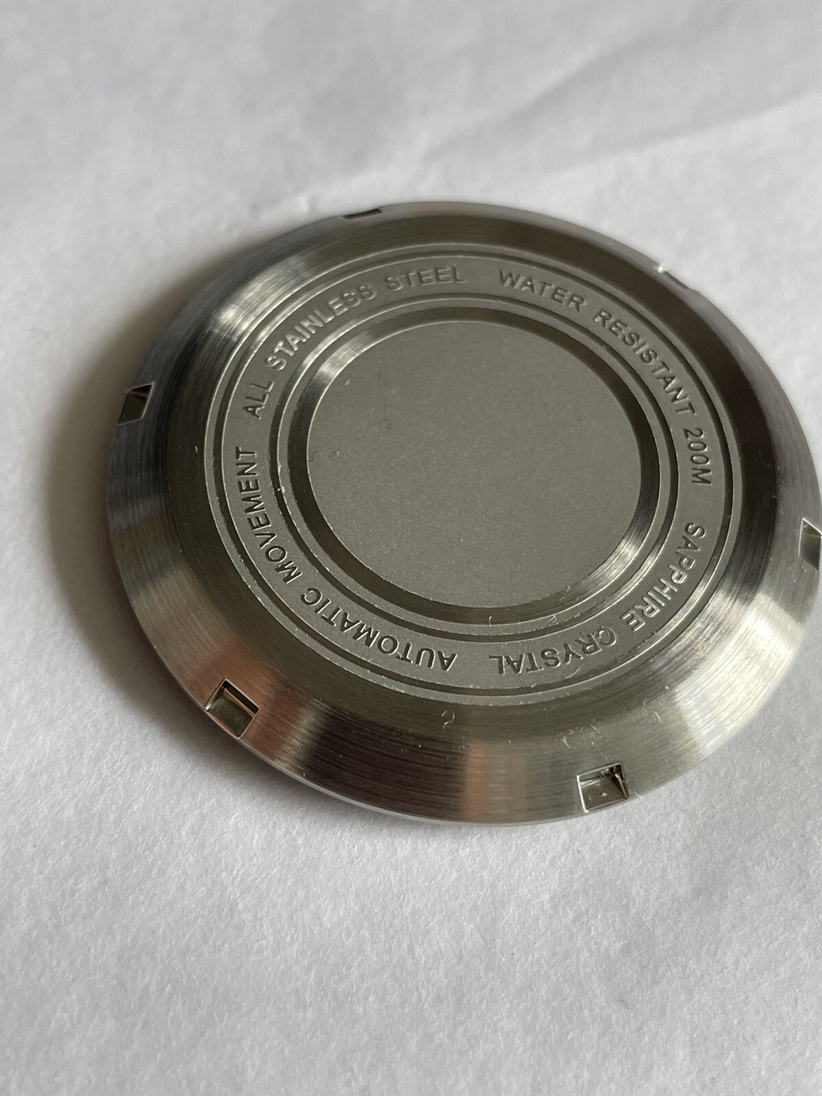 Tandorio Pilot Case Back. NH35. Brushed Stainless Steel. Watch Mod Part.