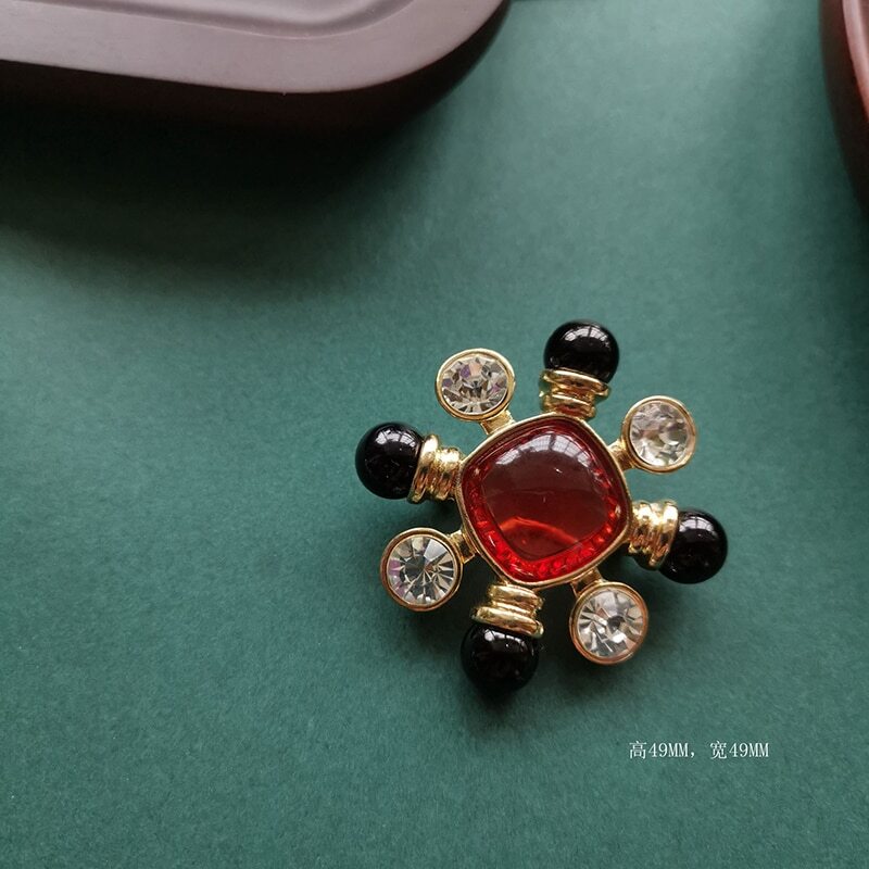Rhinestone Brooches For Resin Pendant Jewelry Vintage Flower Casual Brooch Pins